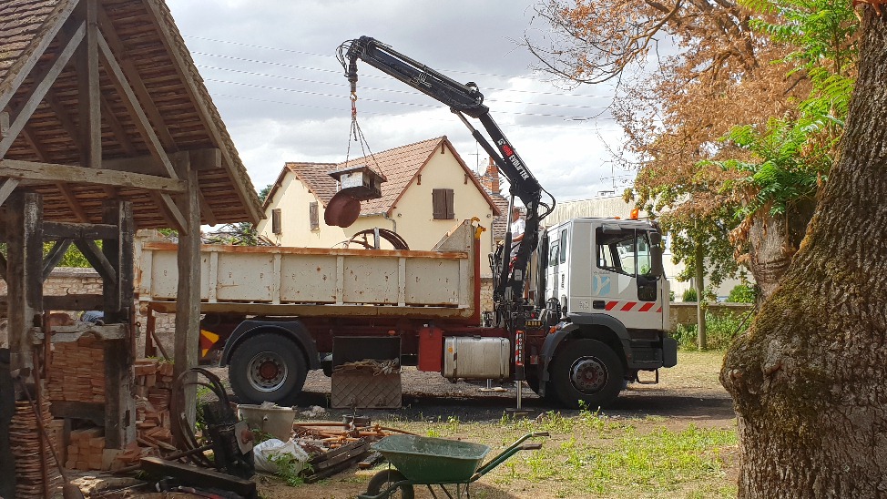 Montage des grosses pices  la grue